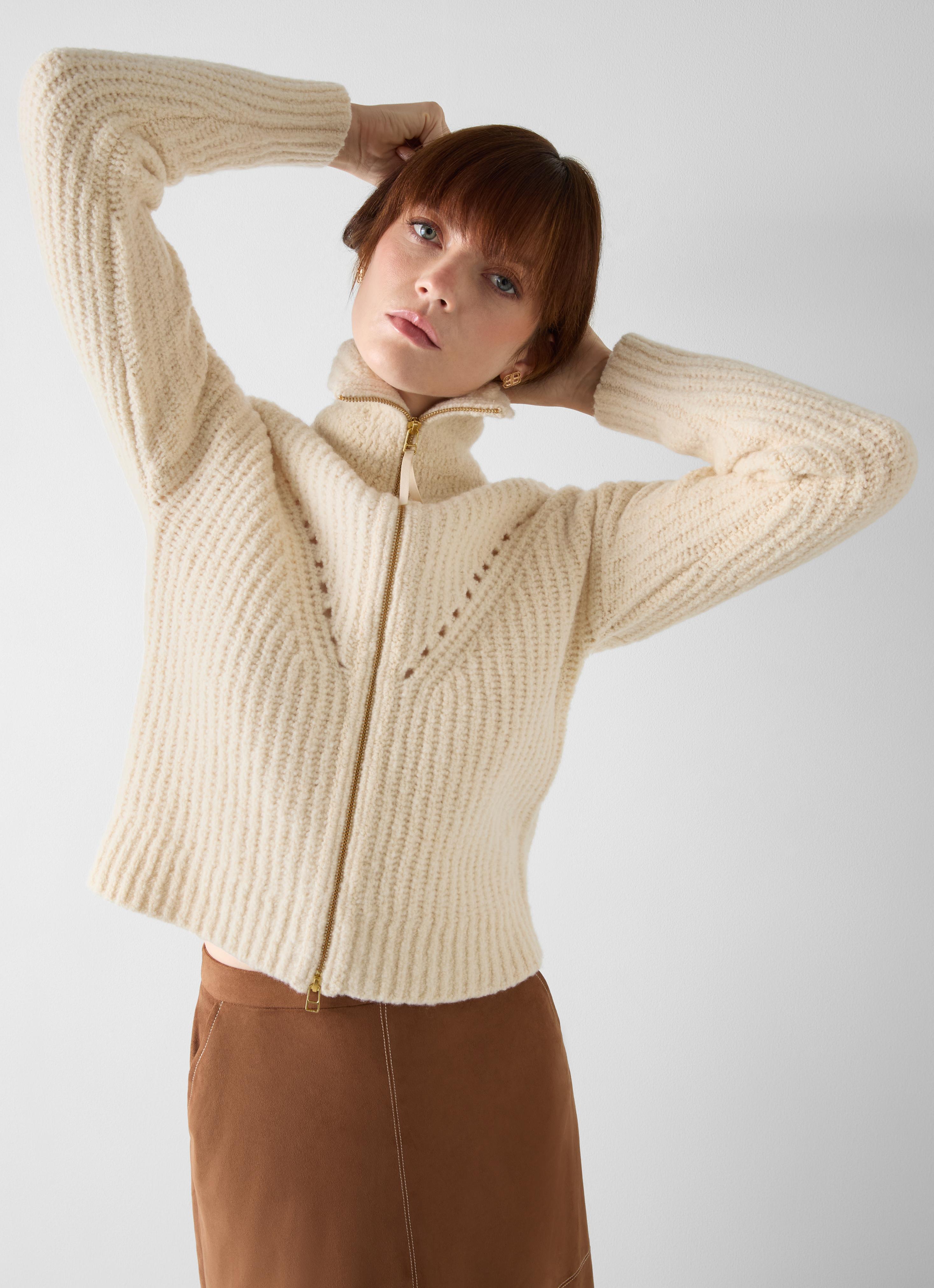 Shea Cream Wool Zip Up Cardigan | Clothing | Collections | L.K.